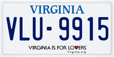 VA license plate VLU9915
