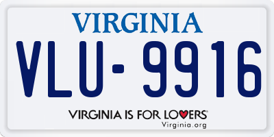 VA license plate VLU9916