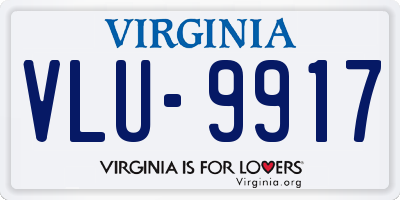 VA license plate VLU9917