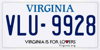 VA license plate VLU9928