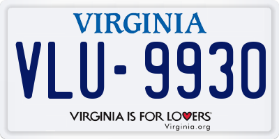 VA license plate VLU9930