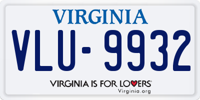 VA license plate VLU9932
