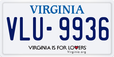 VA license plate VLU9936