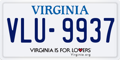 VA license plate VLU9937