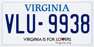 VA license plate VLU9938