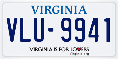 VA license plate VLU9941