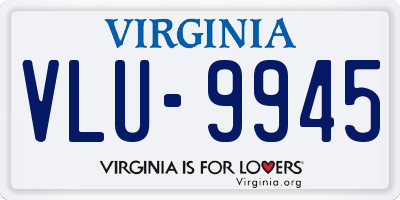 VA license plate VLU9945