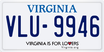 VA license plate VLU9946