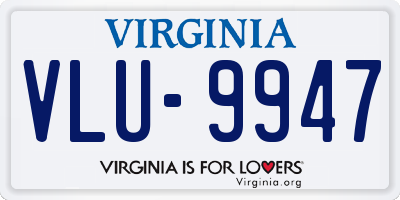 VA license plate VLU9947