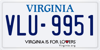 VA license plate VLU9951