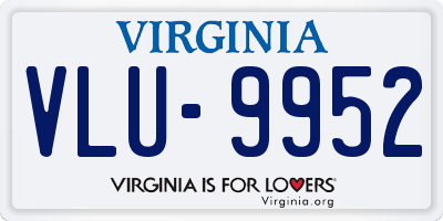 VA license plate VLU9952