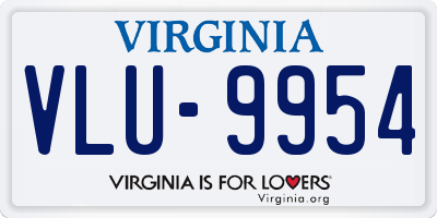 VA license plate VLU9954