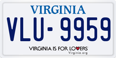 VA license plate VLU9959
