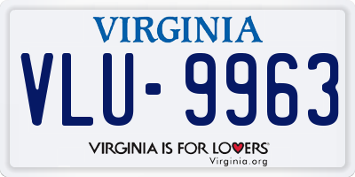 VA license plate VLU9963