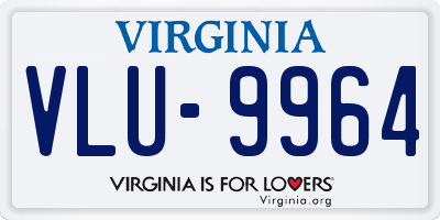 VA license plate VLU9964