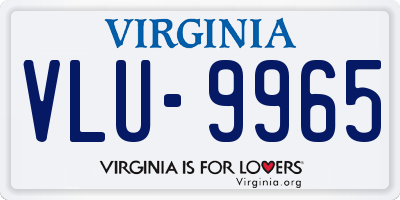 VA license plate VLU9965