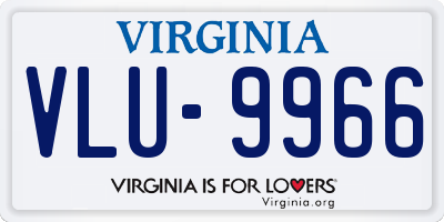 VA license plate VLU9966