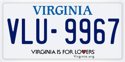 VA license plate VLU9967