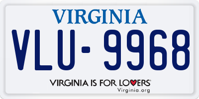 VA license plate VLU9968