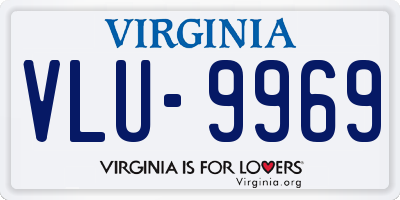VA license plate VLU9969