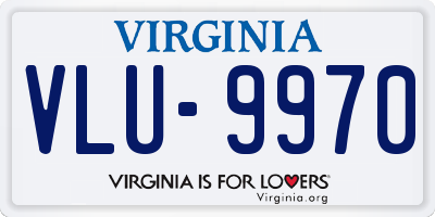 VA license plate VLU9970
