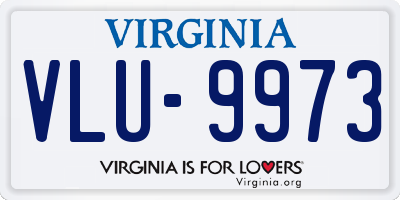 VA license plate VLU9973