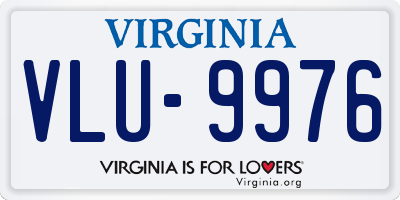 VA license plate VLU9976
