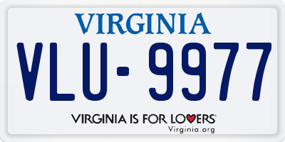 VA license plate VLU9977