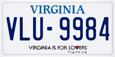 VA license plate VLU9984