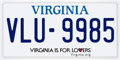 VA license plate VLU9985