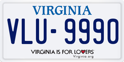 VA license plate VLU9990