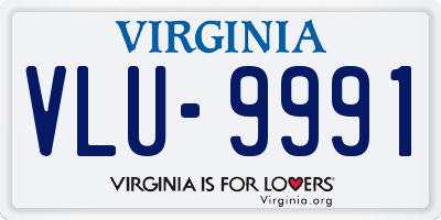 VA license plate VLU9991