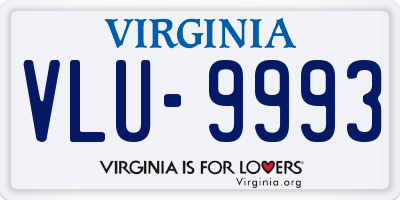 VA license plate VLU9993