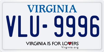 VA license plate VLU9996