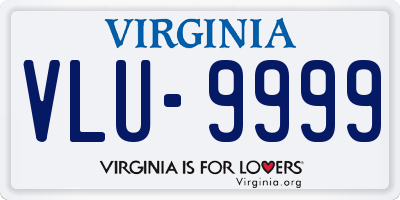 VA license plate VLU9999