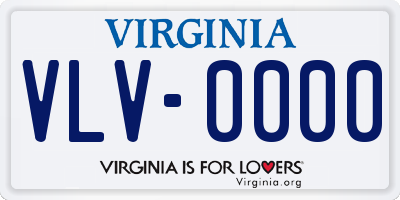 VA license plate VLV0000