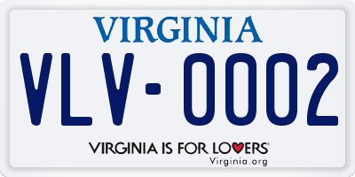 VA license plate VLV0002