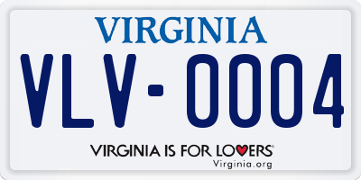 VA license plate VLV0004