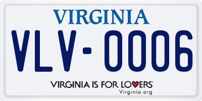 VA license plate VLV0006