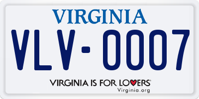 VA license plate VLV0007