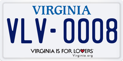 VA license plate VLV0008