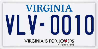 VA license plate VLV0010