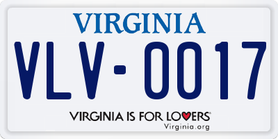 VA license plate VLV0017