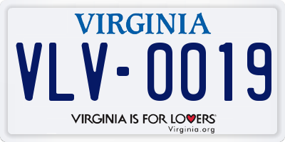 VA license plate VLV0019