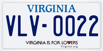 VA license plate VLV0022