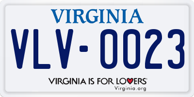 VA license plate VLV0023
