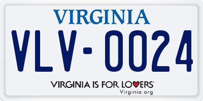 VA license plate VLV0024