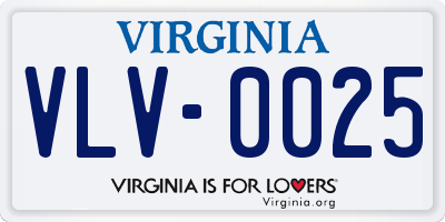 VA license plate VLV0025