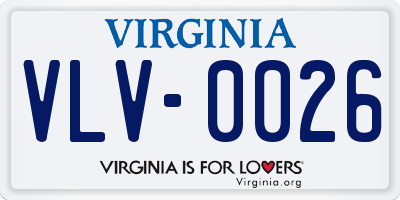 VA license plate VLV0026