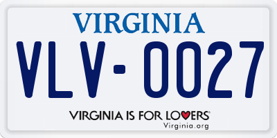 VA license plate VLV0027